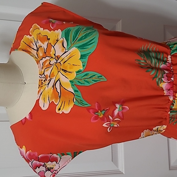 Old Navy Orange Floral Dress, Medium, 20 ptp - Picture 2 of 8
